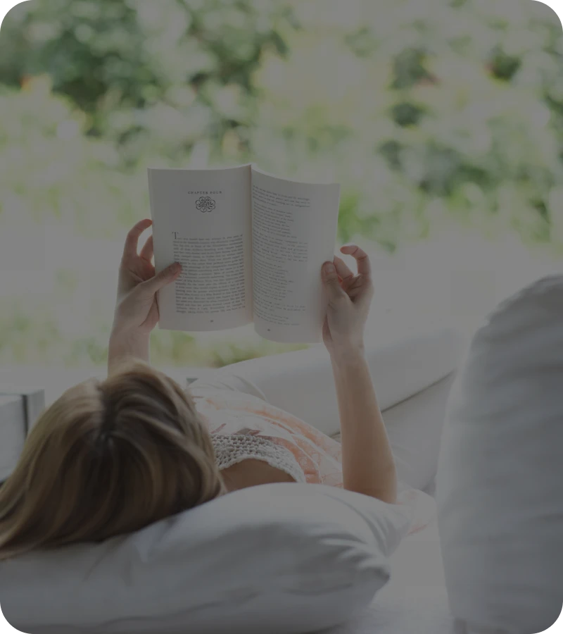 Peaceful reading by the window